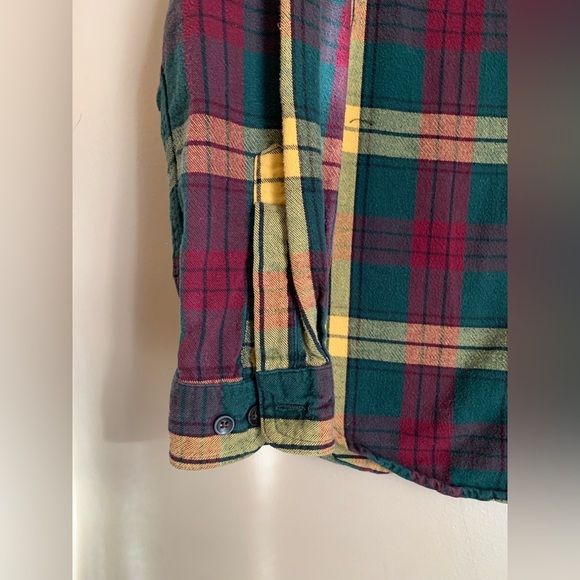 LL Bean vintage plaid flannel button down shirt green st patricks day outdoor - Picture 4 of 7